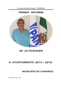 Informe ROSALIA ALVIDREZ - Gobierno Municipal Camargo