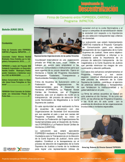 Firma de Convenio entre FOPRIDEH, CARITAS y Programa