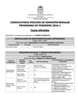 CONVOCATORIA PROCESO DE ADMISIÓN REGULAR