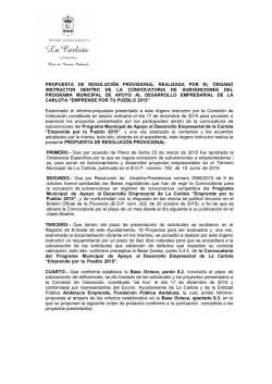 PROPUESTA DE RESOLUCIÓN PROVISIONAL
