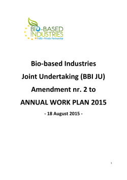 Annual Work plan 2015 - Bio