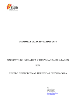memoria de actividades 2014 sindicato de iniciativa y propaganda