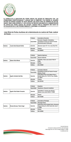 Lista Oficial - Poder Judicial del Estado de Tamaulipas