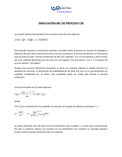 SIMULACIÓN MC DE PROCESO CIR [ ] ( ) - Quant