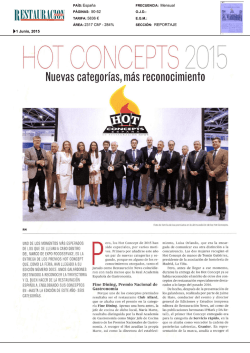 Hot concepts 2015 España, en Restauración News.
