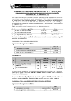 PERÚ Ministerio de Cultura - DDC