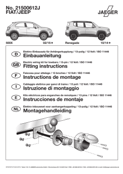 No. 21500612J FIAT/JEEP Einbauanleitung Fitting instructions