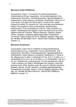 Mucosina Gotas Pedi&aacute;tricas Composici&oacute;n: Cada
