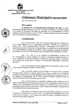 ordenanza municipal - Municipalidad Provincial de Vir&uacute;