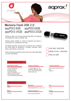 Memoria Flash USB 2.0 appPD014GB appPD018GB