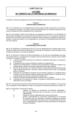 - CAPÍ TULO 32 - LEY 6082 DE TRÁNSITO DE LA PROVINCIA DE