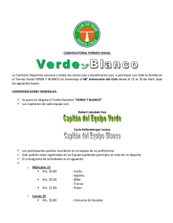 Convocatoria y Reglamento Verde y Blanco 2015