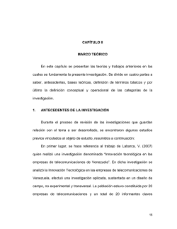 CAPÍTULO II I. MARCO TEÓRICO En este capítulo se