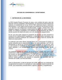estudio de conveniencia - Hospital Rosario Pumarejo de Lopez
