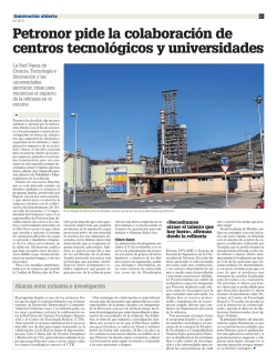 Petronor pide la colaboración de centros tecnológicos y universidades