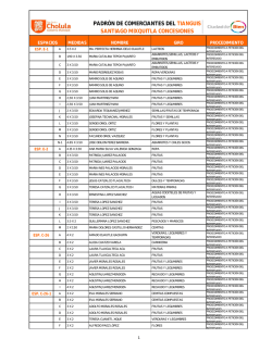 Lista de Comerciantes de Tianguis