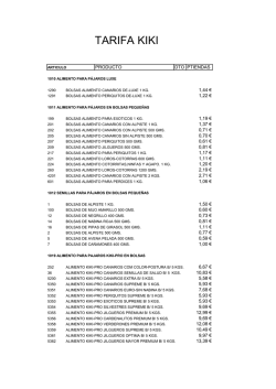 TARIFA PRECIOS KIKI actual