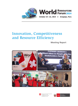 Innovation, Competitiveness and Resource Efficiency