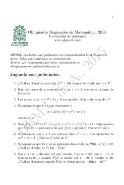 Polinomios - Olimpiadas Regionales de Matemática