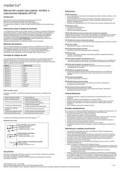Manual del usuario para placas, tornillos e instrumentos Medartis
