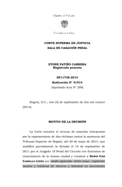 Sentencia SP117382014 41914 Corte Suprema de Justicia.