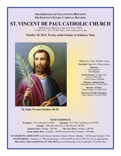 October 18, 2015 - St. Vincent de Paul | Houston, TX