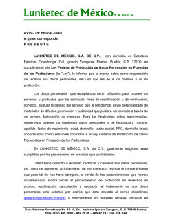 Proveedores - Lunketec de México SA de CV