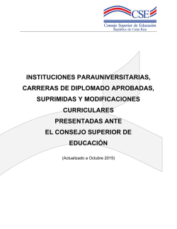 Instituciones y Carreras - Consejo Superior de Educación