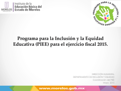 Programa para la Inclusión y la Equidad Educativa (PIEE) para el