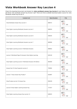Vista Workbook Answer Key Leccion 4