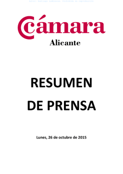 Lunes, 26 de octubre de 2015 - Cámara de comercio Alicante