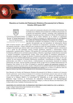 Maestría en Gestión del Patrimonio Histórico