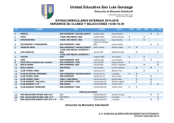Horario extracurriculares - Unidad Educativa San Luis Gonzaga