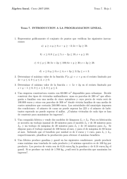 ´Algebra lineal. Curso 2007-2008. Tema 7. Hoja 1 Tema 7