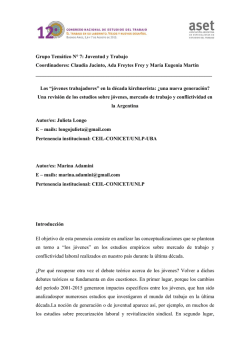Los “jóvenes trabajadores” en la década kirchnerista