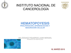 HEMATOPOYESIS - Instituto Nacional de Cancerología