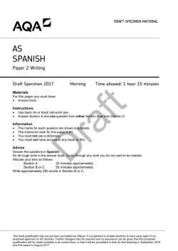AS Spanish Specimen question paper Paper 2