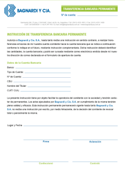 Transferencia bancaria permanente