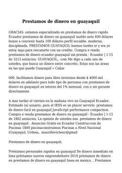 Prestamos de dinero en guayaquil