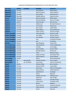 CANDIDATOS PROGRESISTAS PREINSCRITOS AL 26 DE MAYO