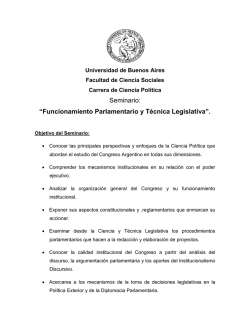 &ldquo;Funcionamiento Parlamentario y T&eacute;cnica