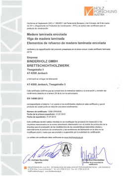 Certificado de conformidad CE - laminada encolada