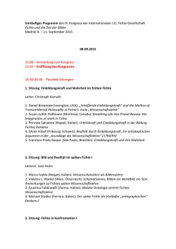 Vorläufiges Programm des IX - Internationale Schelling