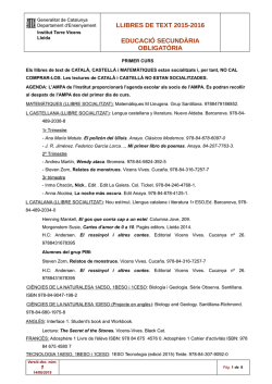 Llibres i material ESO 2015-2016
