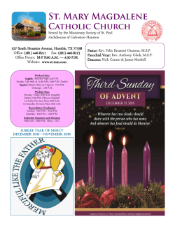 December 13, 2015 - St. Mary Magdalene