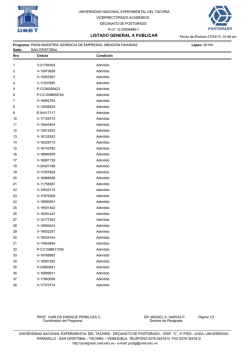 LISTADO GENERAL A PUBLICAR - Postgrado UNET