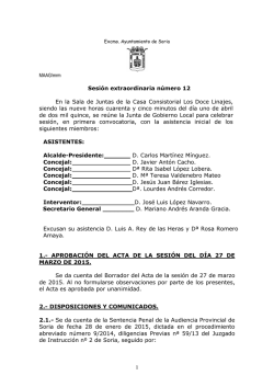 1 Sesión extraordinaria número 12 En la Sala de Juntas de la Casa