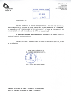 Fechas y Grupos - Diputación Provincial de Soria