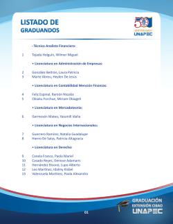 • Técnico Analista Financiero: 1 Tejada Holguín, Wilmer Miguel