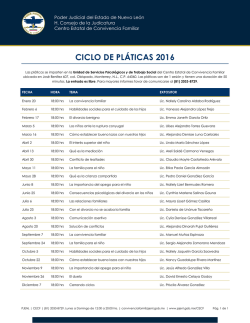ciclo de pláticas 2016 - Poder Judicial del Estado de Nuevo León